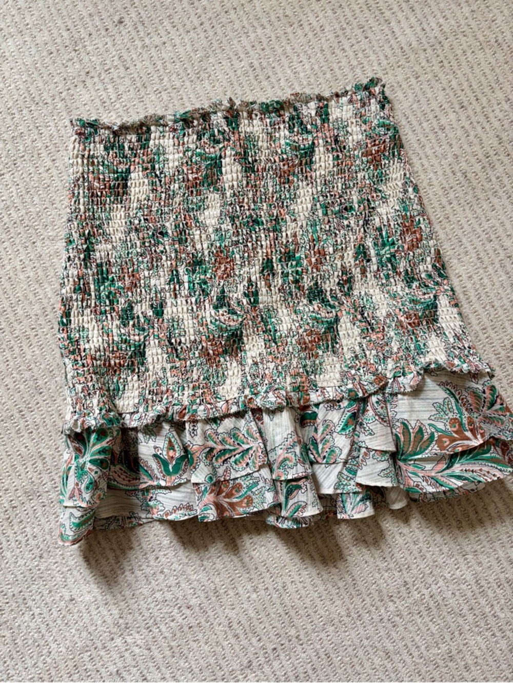 Veronica Beard Smocked Mini Skirt
